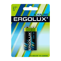 Батарейка Ergolux Крона 6LR61 BL1 Alkaline 9V (1/12/60)