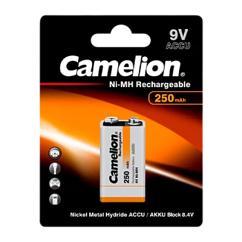 Аккумулятор бытовой Camelion Крона 6F22 9V BL1 NI-MH 250mAh (1/12/240)