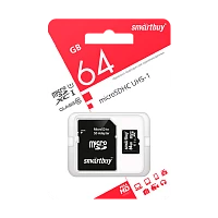 Карта памяти microSD Smartbuy COMPACT 64GB Class10 UHS-I (U1) 10 МБ/сек с адаптером