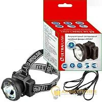 Фонарь налобный Ultraflash LED5367 1.2W 5SMD+1LED от аккумулятора 2 режима черный (1/5/100)