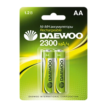 Аккумулятор бытовой Daewoo HR6 AA BL2 NI-MH 2300mAh (2/20/100)