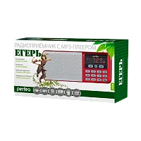 Радиоприемник Perfeo ЕГЕРЬ 3W пластик microSD USB/Jack3.5 красный (1/10)