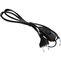 Сетевой кабель Volsten SR-LRBK ШВВП2х0,75 с унив. вилкой, 1300Вт, 6А, выкл., б/3, 1.5м чёрный