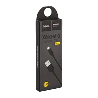 Кабель HOCO X6 USB (m)-microUSB (m) 1м 2.4A ПВХ черный (1/30/300)