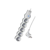 Удлинитель Космос 5р.С/З 10A 3.0м с выкл. ПВС 3х0.75мм² IP20 белый (1/30)