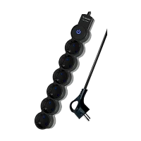 Удлинитель Космос 6р.С/З 10A 3.0м с выкл. ПВС 3х0.75мм² IP20 черный (1/30)