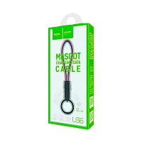 Кабель HOCO U36 USB (m)-microUSB (m) 0.19м 2.4A ткань красный (1/18/180)