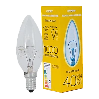 Лампа накаливания Старт E14 40W 230V свеча ДС прозрачная (1/10/50/100)
