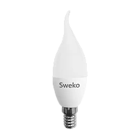 Лампа светодиодная Sweko C35 E14 7W 3000К 230V свеча на ветру (1/5/100)