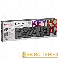 Клавиатура проводная Defender HB-520 EN/KZ Element классическая USB 1.5м черный (1/20)
