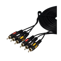 Кабель GoPower 3xRCA (m)-3xRCA (m) 5.0м ПВХ черный Premium Zip-Lock c подвесом (1/50)