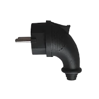 Вилка электрическая Прогресс косая С/З черный (1/20/200)