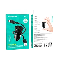 Сетевое З/У Borofone BZ18 1USB 2.1A 18W QC3.0 с кабелем microUSB черный (1/48/192) 