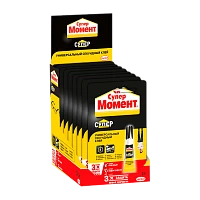 Супер-клей Момент 3г универсальный BOX10 шоу-бокс (1/10/120)