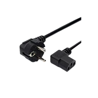 Кабель питания GoPower евровилка-C13 (f) 1.8м ПВХ 0.75мм угловой черный (1/100)