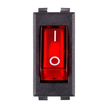 Выключатель SmartBuy клавишный 250В 16А (3с) ON-OFF с подсветкой красный (1/10)