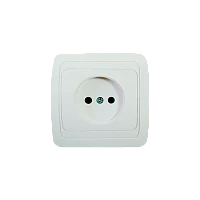Розетка Прогресс Slim 1гн. 10A Б/З ABS + Керамика белый (1/10/200)