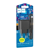 Сетевое З/У HOCO CS11A 1USB 2.1A с кабелем microUSB черный (1/28/168)