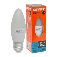 Лампа светодиодная Старт B35 E27 10W 4000К 220V свеча Eco матовая (1/10/100)