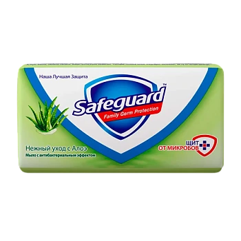 Мыло туалетное Safeguard Нежный уход с алоэ 90 г (1/6/72)