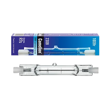 Лампа галогенная Camelion R7s 100W 220V трубка J78 прозрачная (1/50/500)