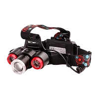 Фонарь налобный Ultraflash LED5334 5W 3LED от аккумулятора 4 режима+ZOOM черный (1/60)