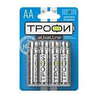 Батарейка Трофи LR6 AA BL8 Alkaline 1.5V (8/80/640/15360)