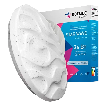 Светильник настенно-потолочный Космос STAR WAVE 6500 Classic 36W 230V LED белый (1/20)