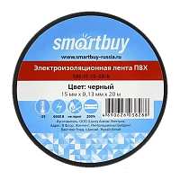 Изолента Smartbuy 15мм*20м ПВХ черный (1/10/200)