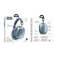 Наушники полноразмерные HOCO W35 Max bluetooth 5.3 с микр. голубой (1/40) 