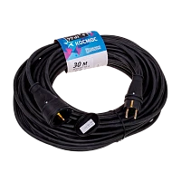 Удлинитель шнур КОСМОС 30м 1 гнездо КГ 2х1.0 мм 10А 220-350В 3500Вт каучук IP44 Россия УХз16