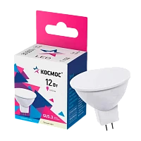 Лампа светодиодная Космос JCDR GU5.3 12W 6500К 174-265V софит матовая (1/10/80)