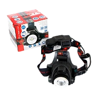 Фонарь налобный Ultraflash E1336 4W 1LED от аккумулятора IP20 3 режима+ZOOM черный (1/50)