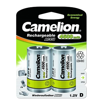 Аккумулятор бытовой Camelion R20 D BL2 Ni-Cd 4500mAh (2/12/120)