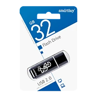 Флеш-накопитель Smartbuy Glossy 32GB USB2.0 пластик черный