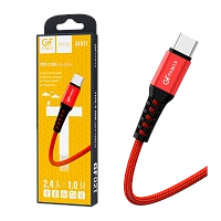 Кабель GFPower 02T USB (m)-Type-C (m) 1м 2.4A нейлон красный (1/200/800)