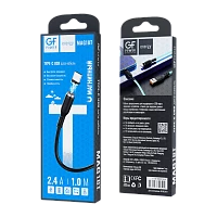 Кабель GFPower MAG18T USB (m)-Type-C (m) 1м 2.4A ПВХ магнит черный (1/200/800)