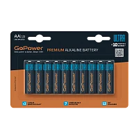 Батарейка GoPower Ультра/ULTRA LR6 AA BL10 Щелочная 1.5V (10/100/800)