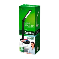 Светильник настольный Camelion KD-825 16W 230V IP20 на основании сенс. 1.5м беспр. зар. Qi черный (1