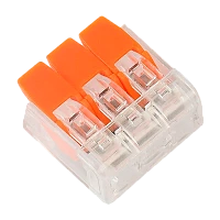 Компактная соединительная клемма 3-х проводная с рычажками (цена за 1 шт.) (100/6000)