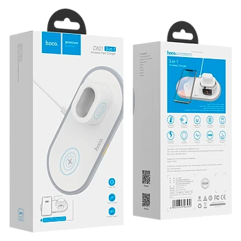 Беспроводное З/У HOCO CW21 2.0A 10W Apple Watch+Airpods белый (1/44)