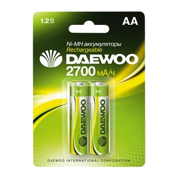 Аккумулятор бытовой Daewoo HR6 AA BL2 NI-MH 2700mAh (2/20/100)