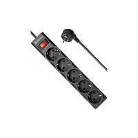 Сетевой фильтр Defender ES largo 5р.С/З 10A 1.8м 125 Дж с выкл. черный (1/30)