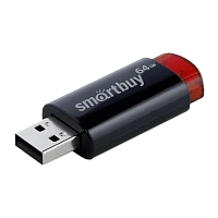 Флеш-накопитель Smartbuy Click 64GB USB2.0 пластик черный красный