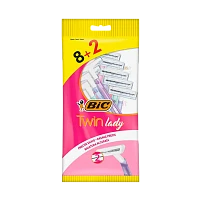Бритва одноразовая BIC "Twin Lady" 2 лезвия 8+2шт. (1/20)