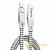 Кабель HOCO U11 USB (m)-Lightning (m) 1.2м 2.4A ткань серебряный (1/30/300)