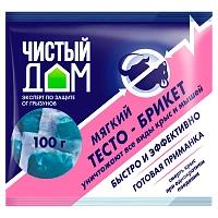 Тесто-брикеты Чистый дом от крыс и мышей 100г (1/50)