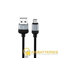Кабель Borofone BX28 USB (m)-microUSB (m) 1м 2.4A ПВХ серый (1/360)