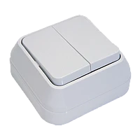 Выключатель Makel Siva Ustu 2-клав.10A пластик накладной белый 45103 (1/10)