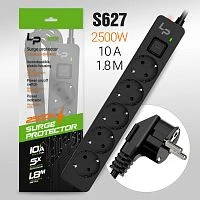 Сетевой фильтр Live Power LP1001 5р.С/З 10A 1.8м с выкл. черный (1/40)